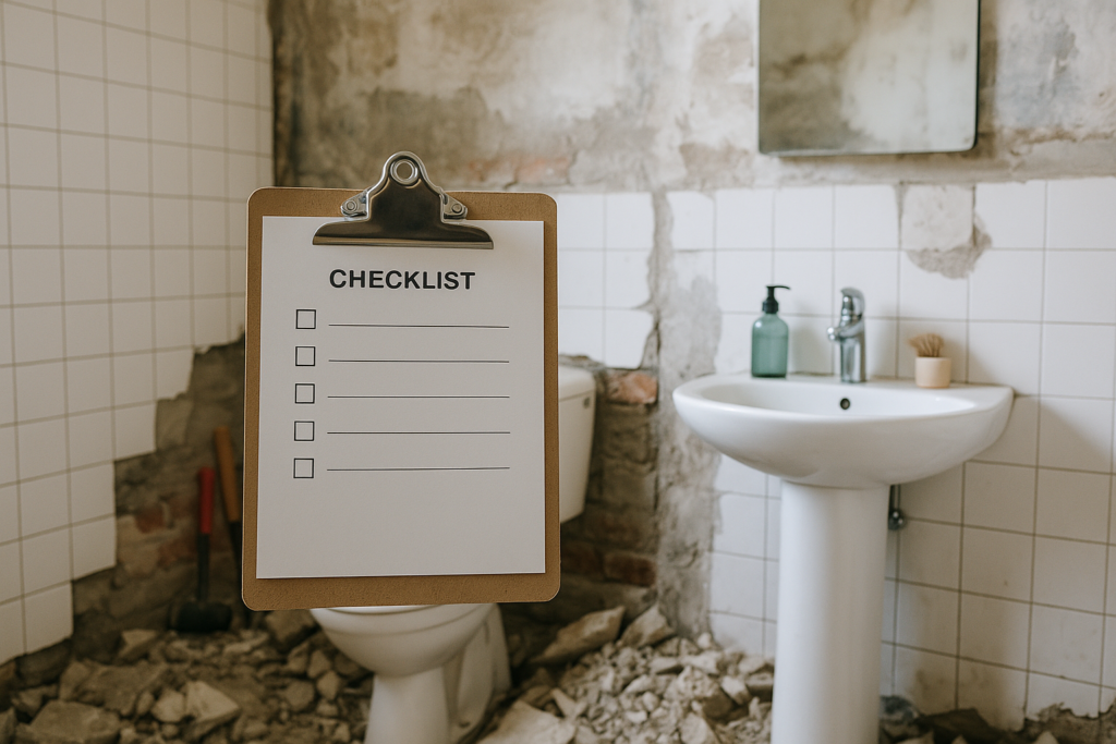 Tjekliste før badeværelsesrenovering