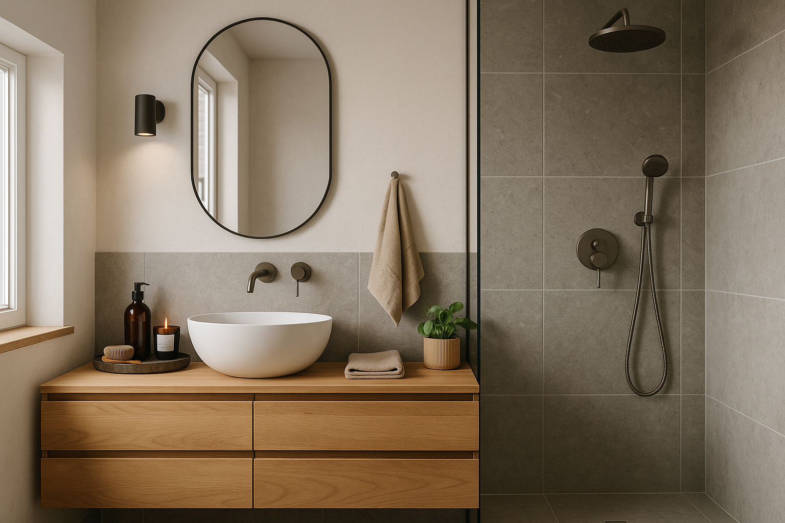 Badeværelse med smart-teknologi og sensorer