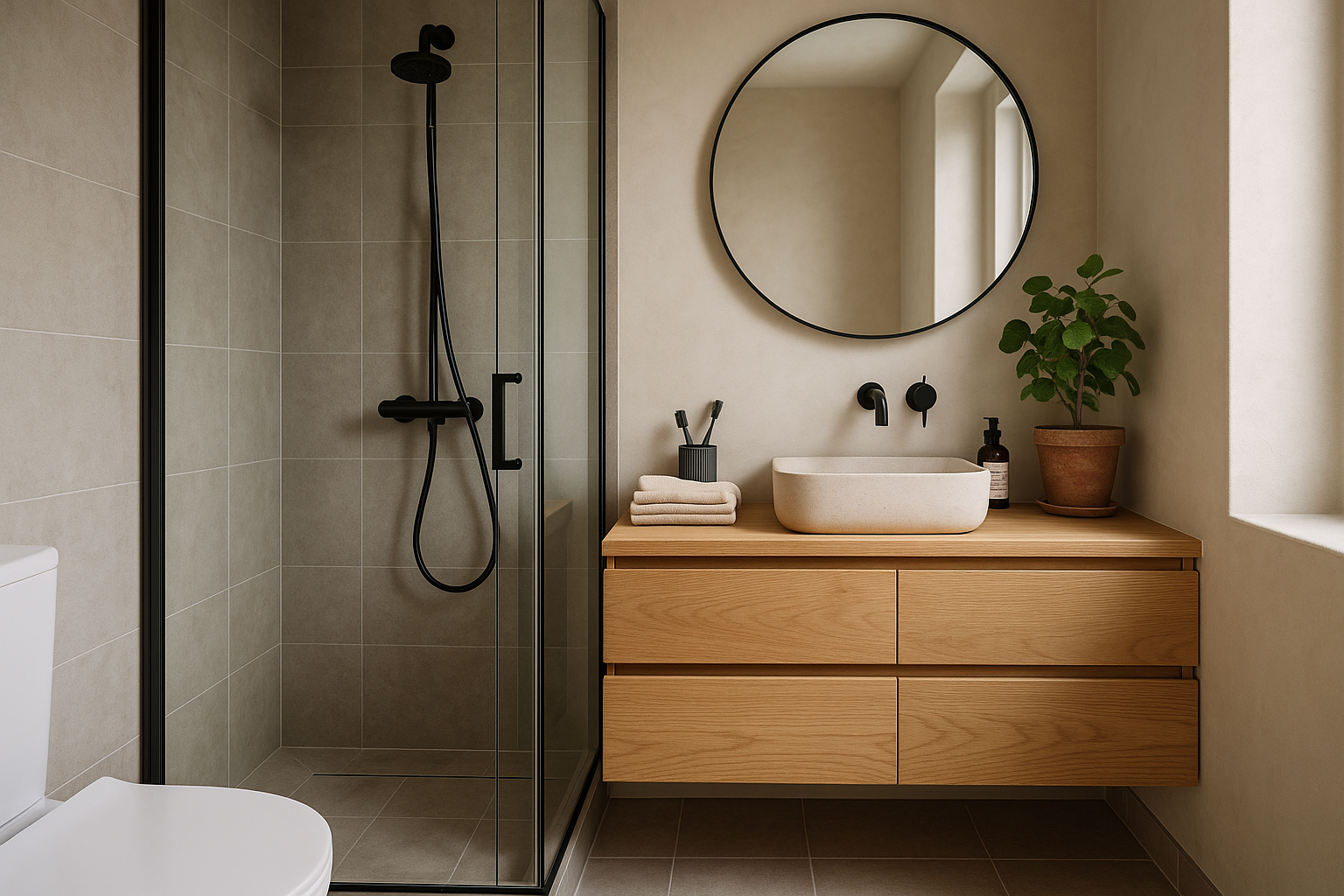 Sådan vælger du den rette bruser til små badeværelser