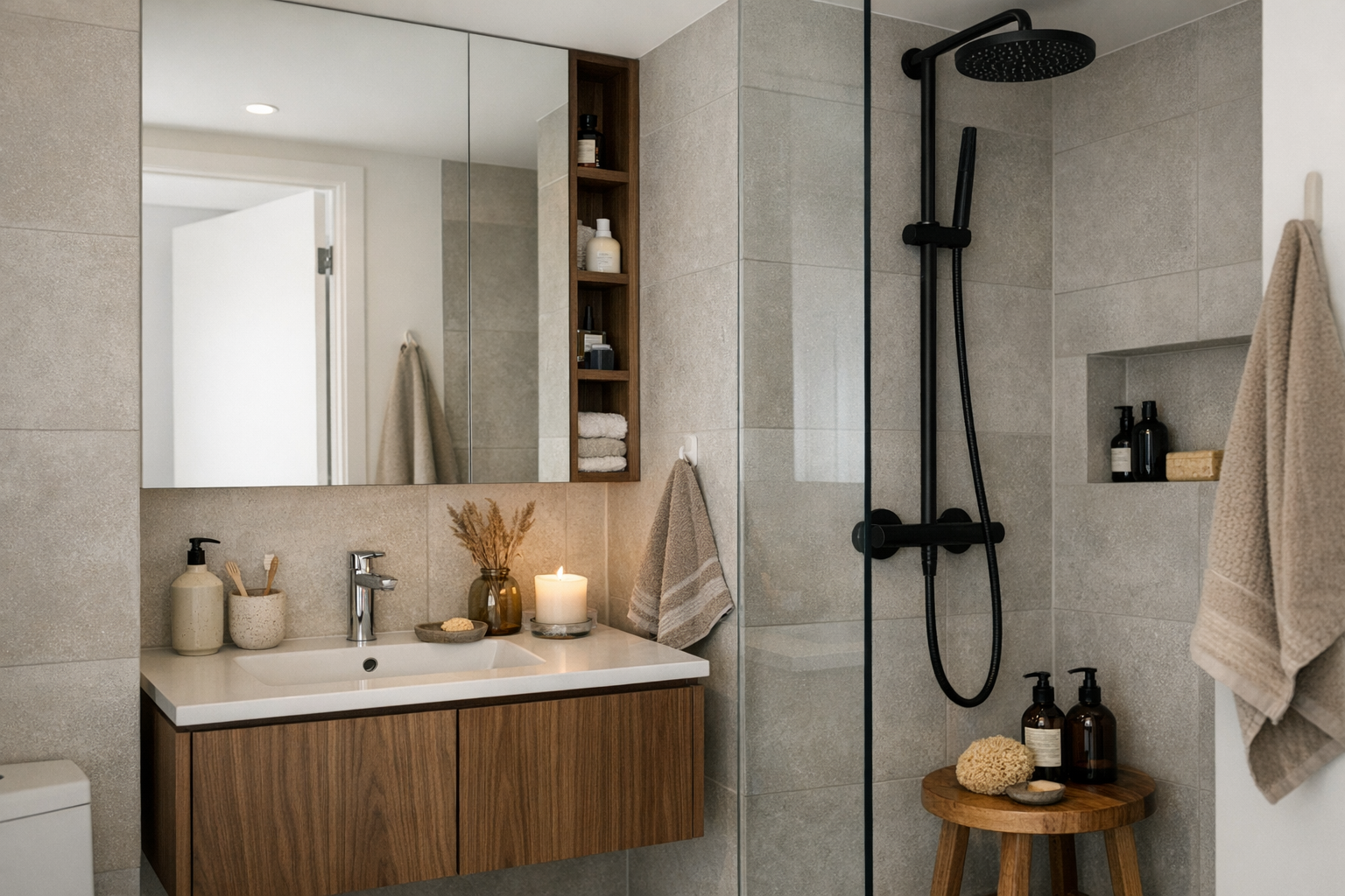 Badeværelsesrenovering i lille lejlighed plads og funktion