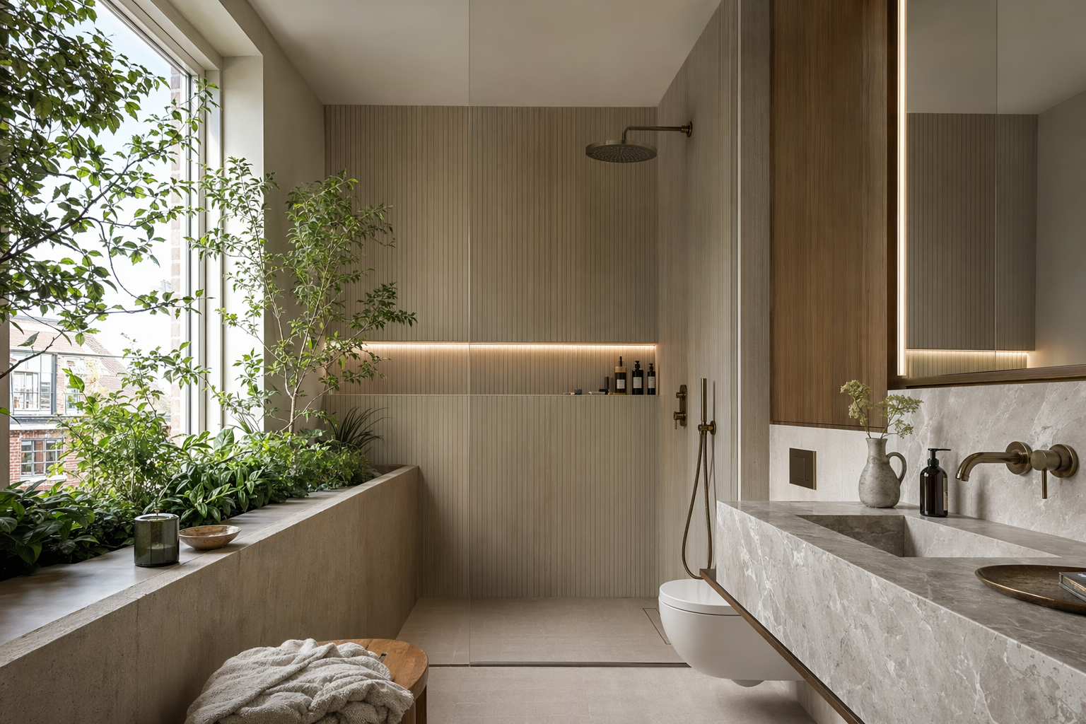 Biophilisk badeværelse: Planter og naturmaterialer i praksis